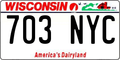 WI license plate 703NYC