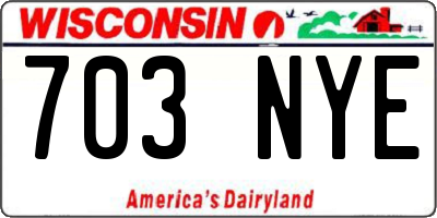 WI license plate 703NYE