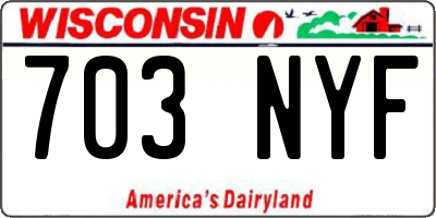 WI license plate 703NYF