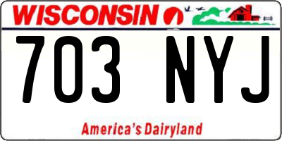 WI license plate 703NYJ