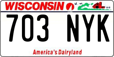 WI license plate 703NYK