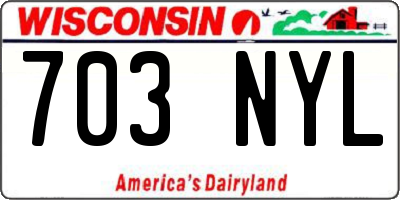 WI license plate 703NYL
