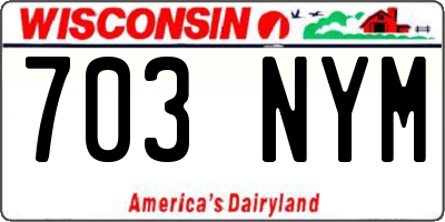 WI license plate 703NYM