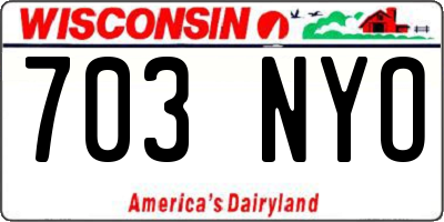 WI license plate 703NYO