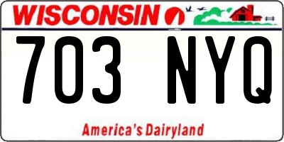 WI license plate 703NYQ