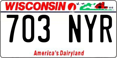 WI license plate 703NYR
