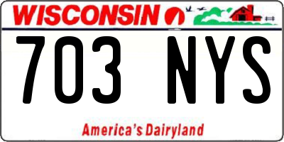 WI license plate 703NYS