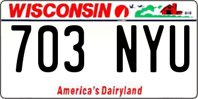 WI license plate 703NYU