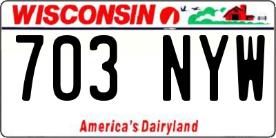 WI license plate 703NYW