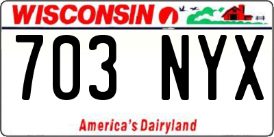 WI license plate 703NYX