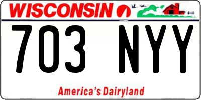 WI license plate 703NYY