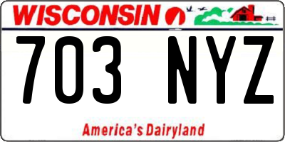 WI license plate 703NYZ