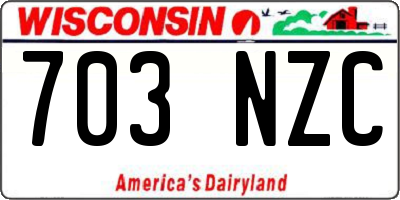 WI license plate 703NZC
