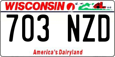 WI license plate 703NZD