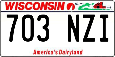 WI license plate 703NZI