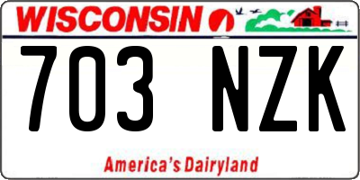 WI license plate 703NZK