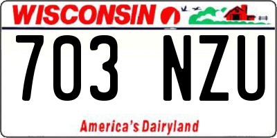 WI license plate 703NZU
