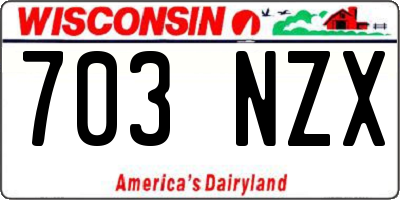 WI license plate 703NZX