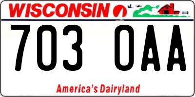 WI license plate 703OAA