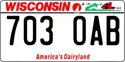 WI license plate 703OAB