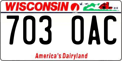 WI license plate 703OAC