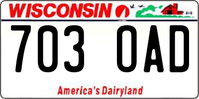 WI license plate 703OAD