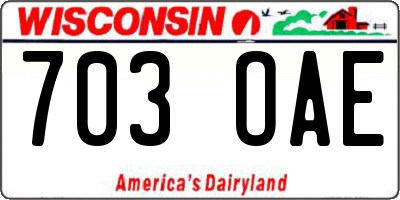 WI license plate 703OAE