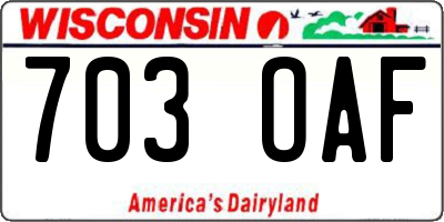 WI license plate 703OAF