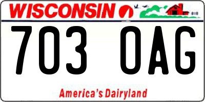 WI license plate 703OAG