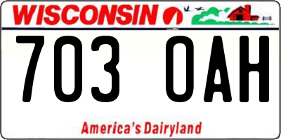 WI license plate 703OAH