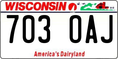 WI license plate 703OAJ