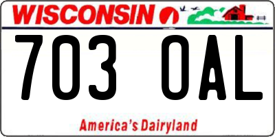 WI license plate 703OAL