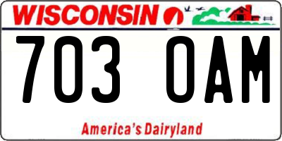 WI license plate 703OAM