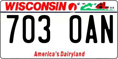 WI license plate 703OAN