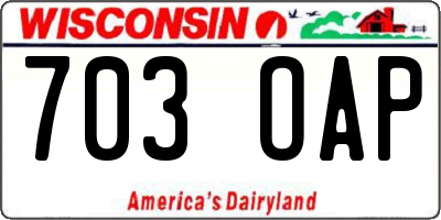 WI license plate 703OAP