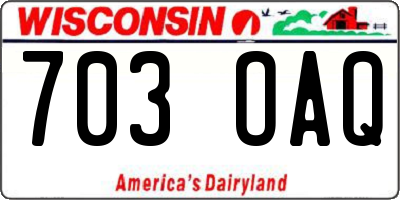 WI license plate 703OAQ