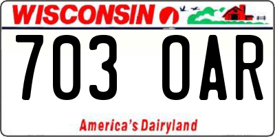 WI license plate 703OAR