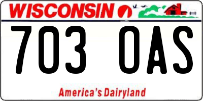 WI license plate 703OAS