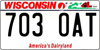 WI license plate 703OAT