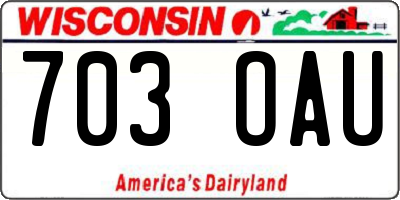 WI license plate 703OAU