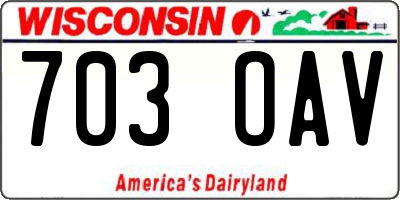 WI license plate 703OAV