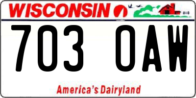 WI license plate 703OAW