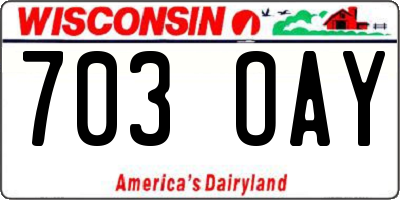 WI license plate 703OAY