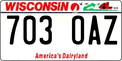 WI license plate 703OAZ