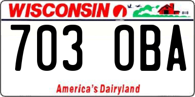 WI license plate 703OBA