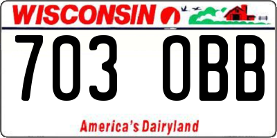 WI license plate 703OBB
