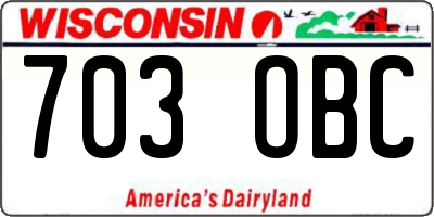 WI license plate 703OBC