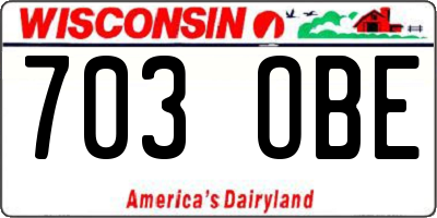 WI license plate 703OBE