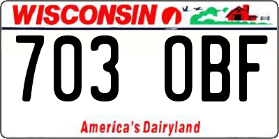 WI license plate 703OBF