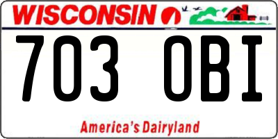 WI license plate 703OBI